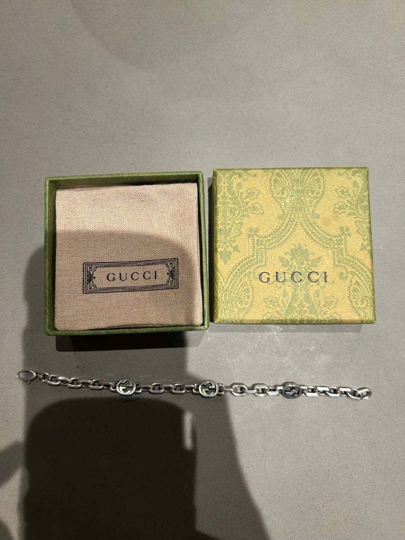 GUCCI インターロッキング　チェーンブレスレット グッチ インターロッキング〕チェーン ブレスレット ・スターリング