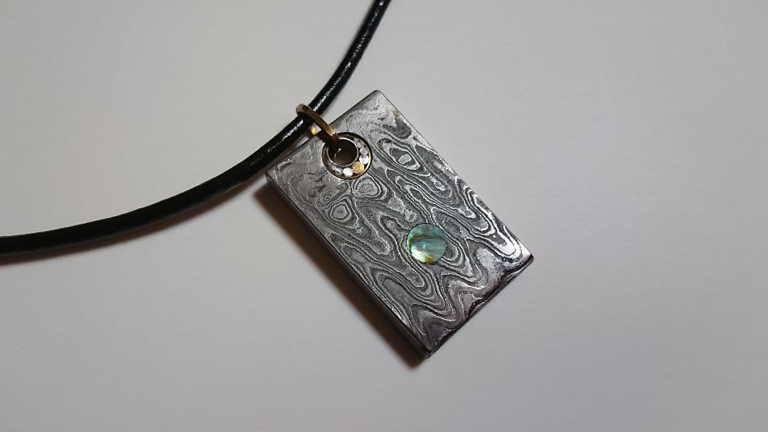 凌*様 ダマスカス・アバロンペンダント (ダマスカス鋼＋アバロン) ハンドメイド 1686157101418_7bb27dd7-e6b4-