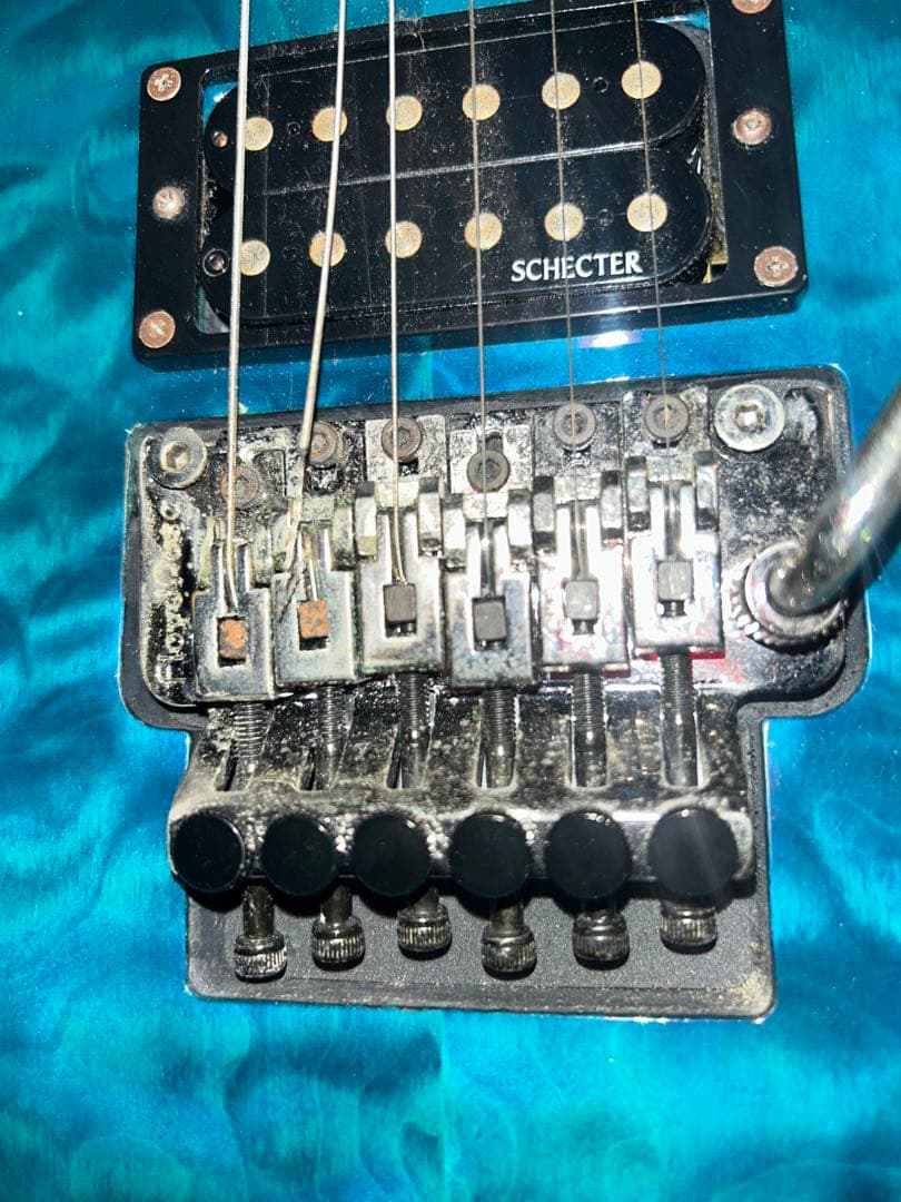 Schetter エレキギター キルテッドトップ 青