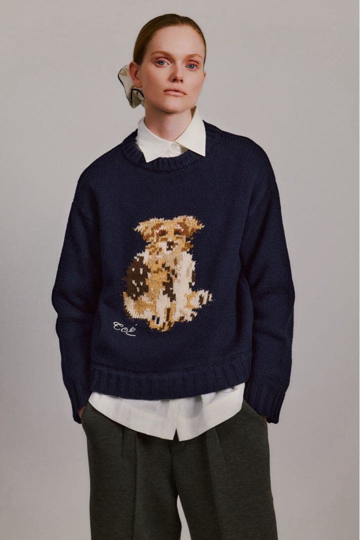 トップス thetoe Schloss Dog Knit navy S Schloss Dog Knit – THE TOÉ