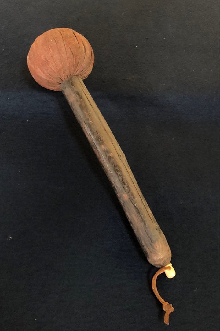 《R》茶道具 銅鑼 ドラ 撥 吊鎖付 銅羅 鳴物 仏具　260108き1