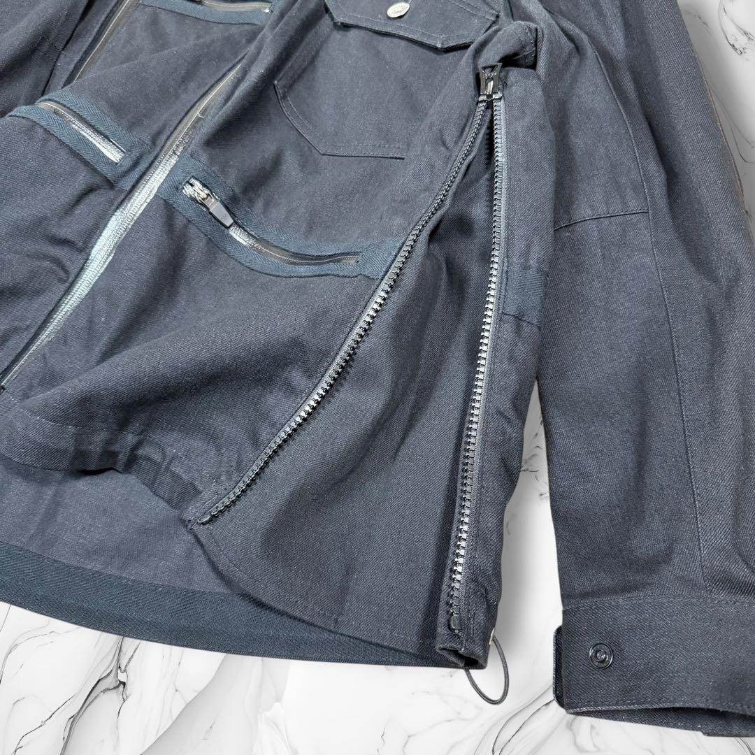 《22SS》\"sacai\" デニムマウンテンパーカー マルチジップ 黒