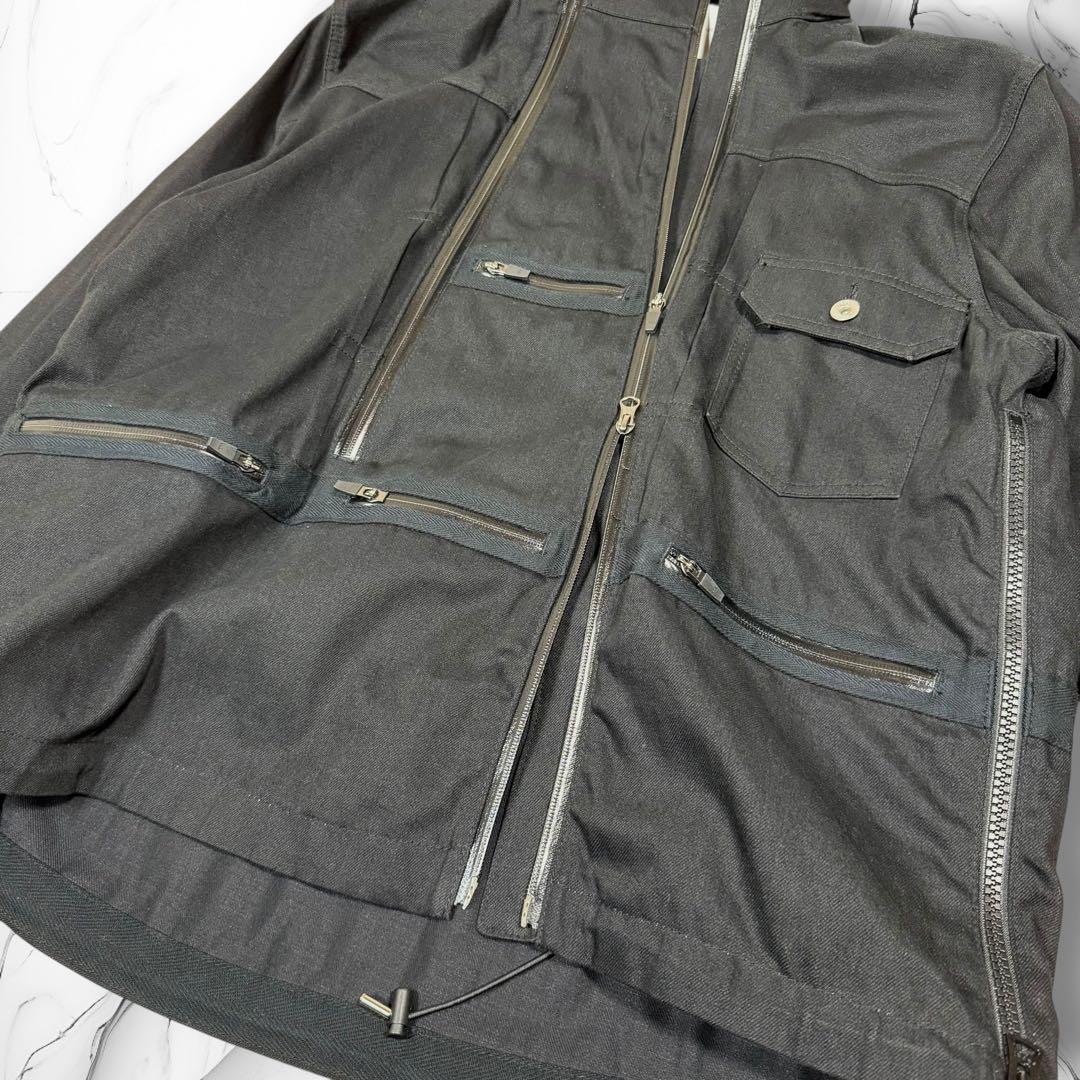 《22SS》\"sacai\" デニムマウンテンパーカー マルチジップ 黒