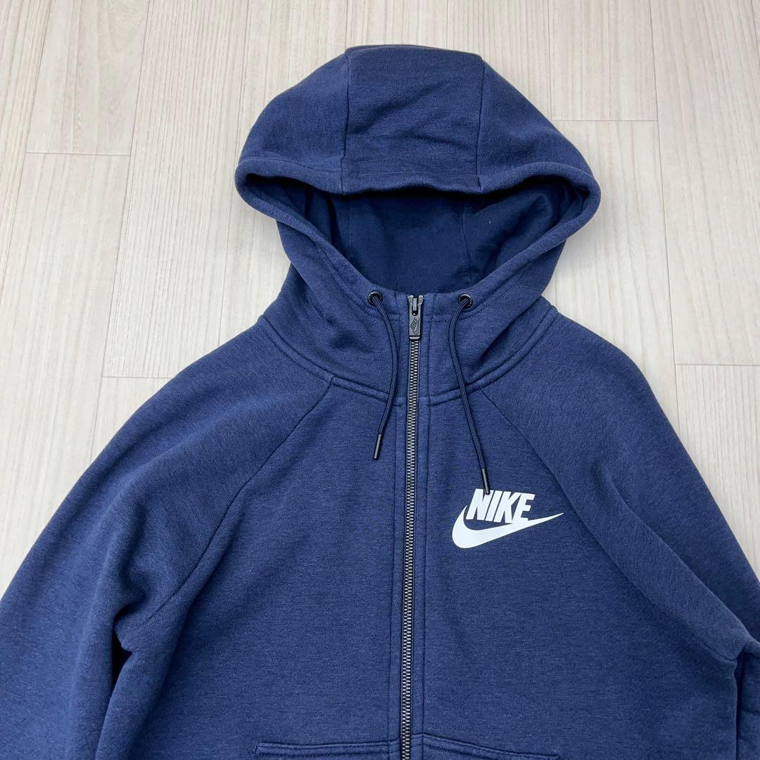 ☆ NIKE ナイキ 裏起毛 ジップ パーカー フーディー ネイビー M - メルカリ