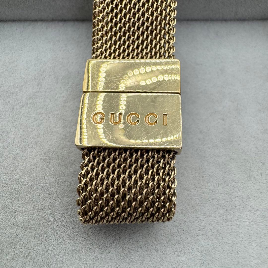 保管袋付き】GUCCI メッシュブレスレット ゴールド ロゴ 17cm