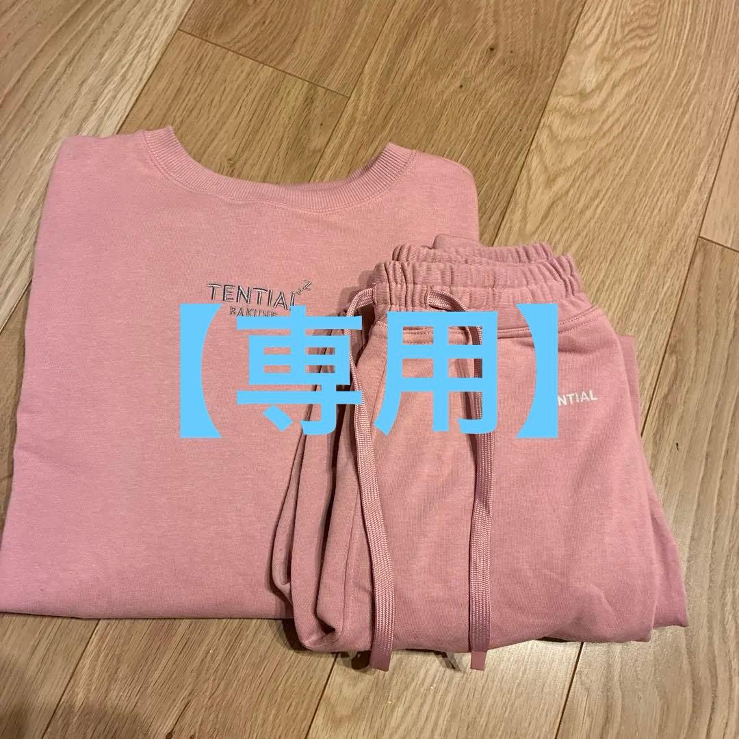 TENTIAL ピンク スウェットセット テックスウェット】プルフーディー / 上下セット（プルフーディー