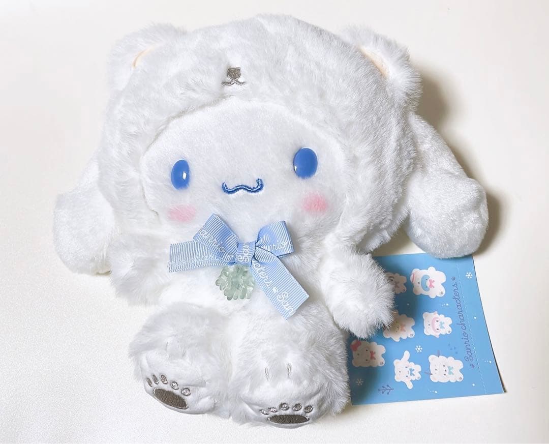 新品未使用品】シナモロール シナモン ぬいぐるみ ふわふわスノー