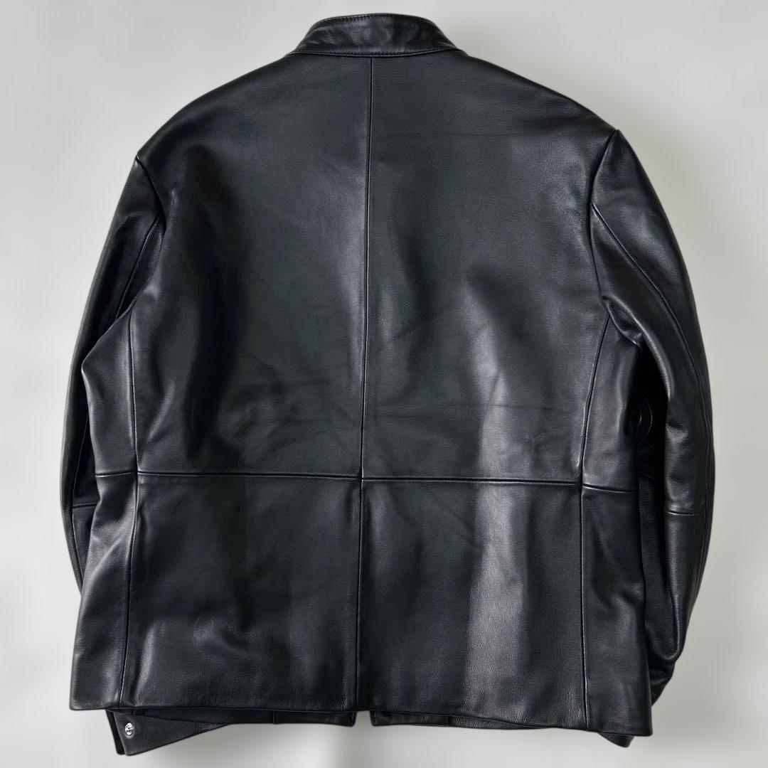 新品 25AWコムサメン 羊革ラムレザー シングルライダースジャケットM