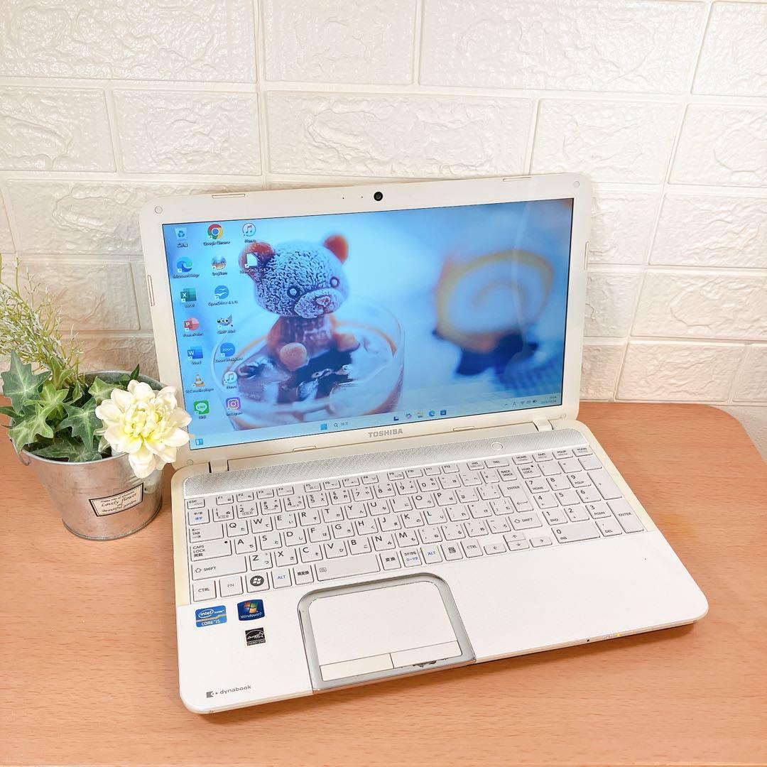 Windows11✨大容量500GB☘️カメラ付すぐ使える東芝ノートパソコン白