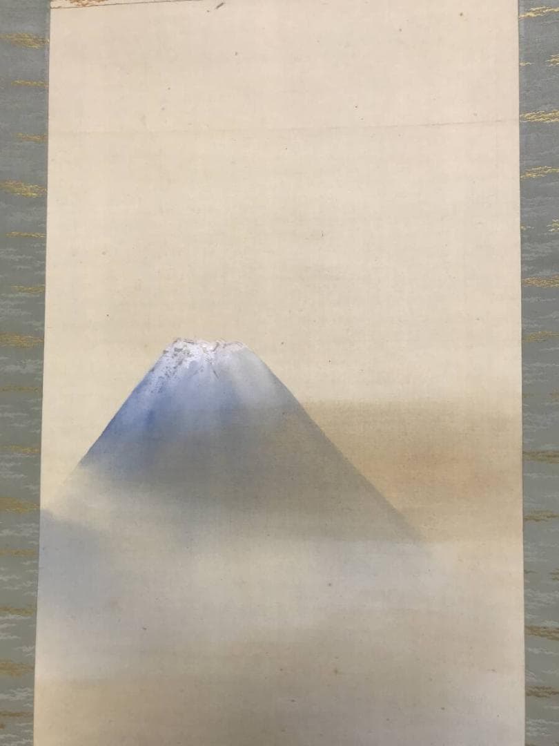 真作/北上聖牛/東海不二図/富士山図/富峰図/富岳図/掛軸☆宝船☆AH-624