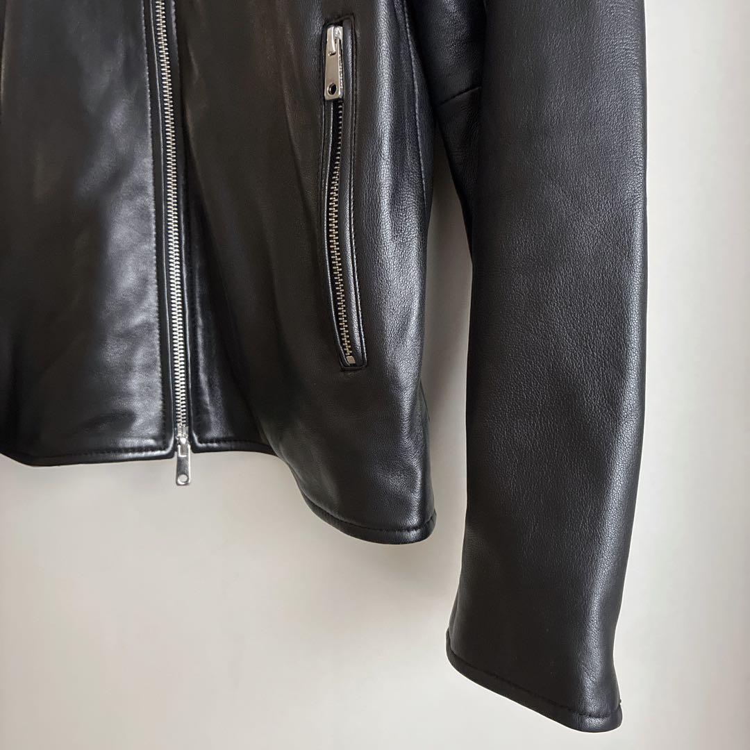 美品 ユナイテッドトウキョウ シングル ライダース ラムレザー L