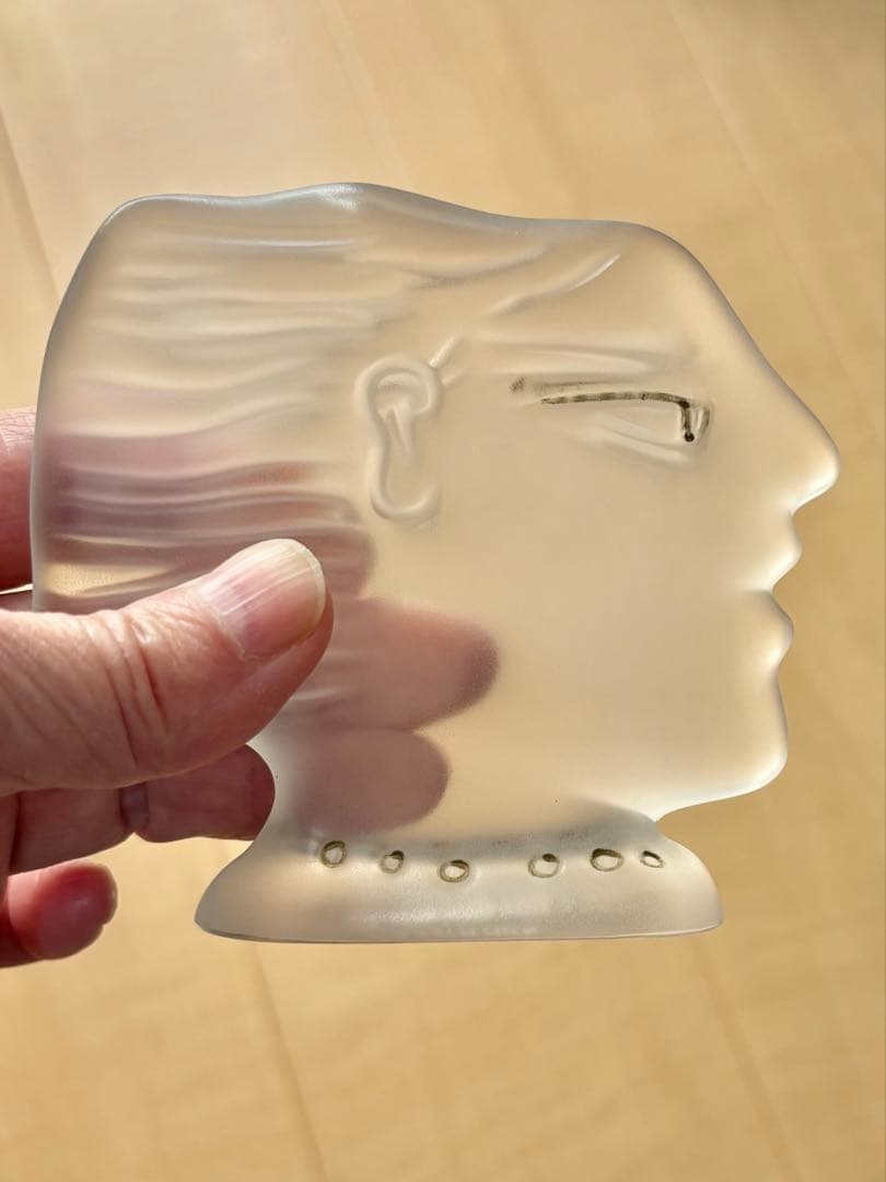 Daum ドーム　フランス製　ガラスの置物　白 フランスヴィンテージ置物】Daum オブジェ 車 クラッシックカー