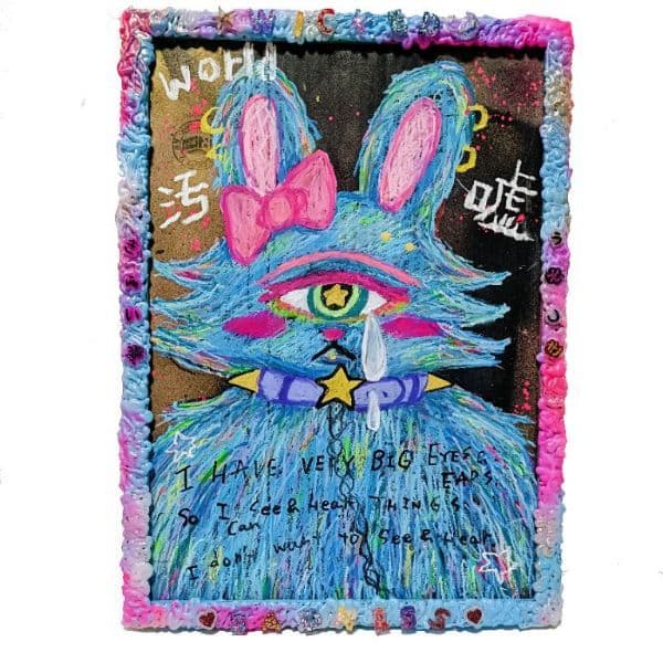 【一点物アート】SADNESS-嘆きのうさぎ-【A3サイズ. 現代アート 嘆きのうさぎ-The rabbit sorrow-【A3サイズ | 現代画家 Chika Shinoda