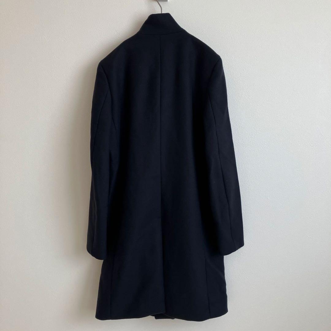 Theory セオリー カシミヤ混 メルトン ステンカラーコート スタンドカラー