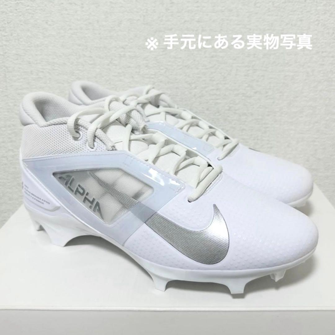 ナイキ 28 アルファメナス プロ アメフト スパイク シューズ 靴 白 g
