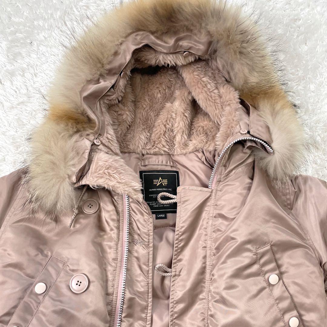 希少カラー✨ アルファ N-3B フライトジャケット ラクーンファー L
