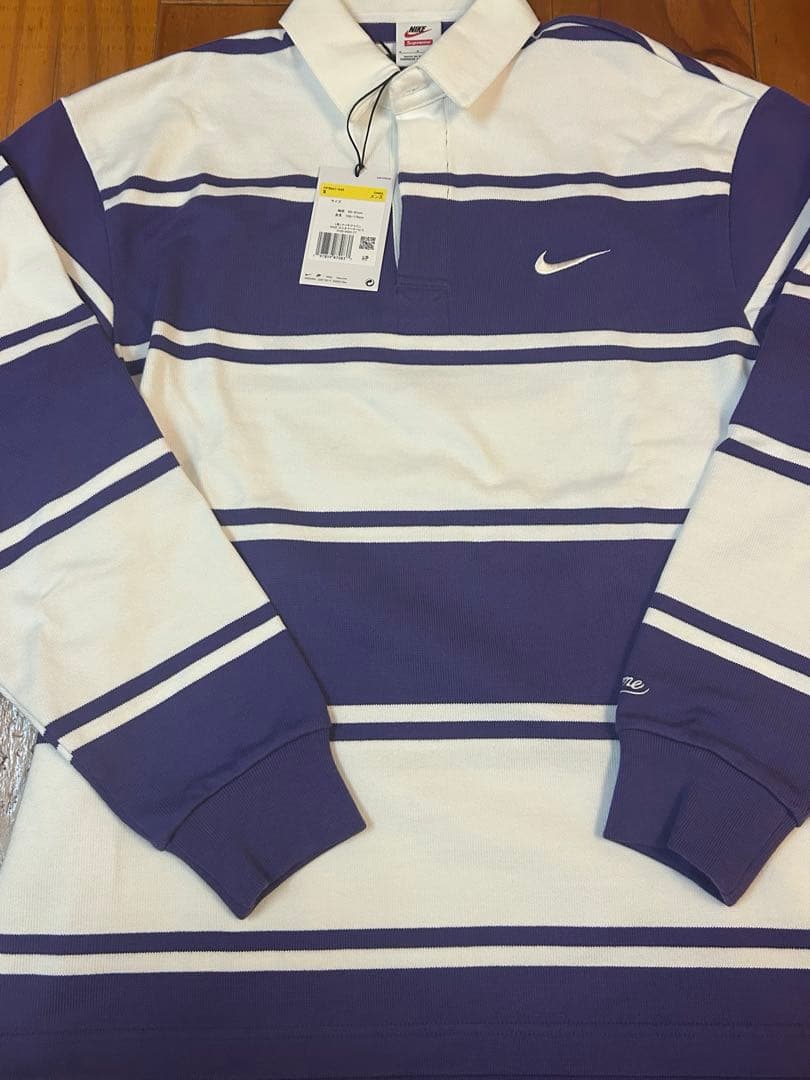 ウェア Supreme x Nike Stripe Rugby \"Purple\"
