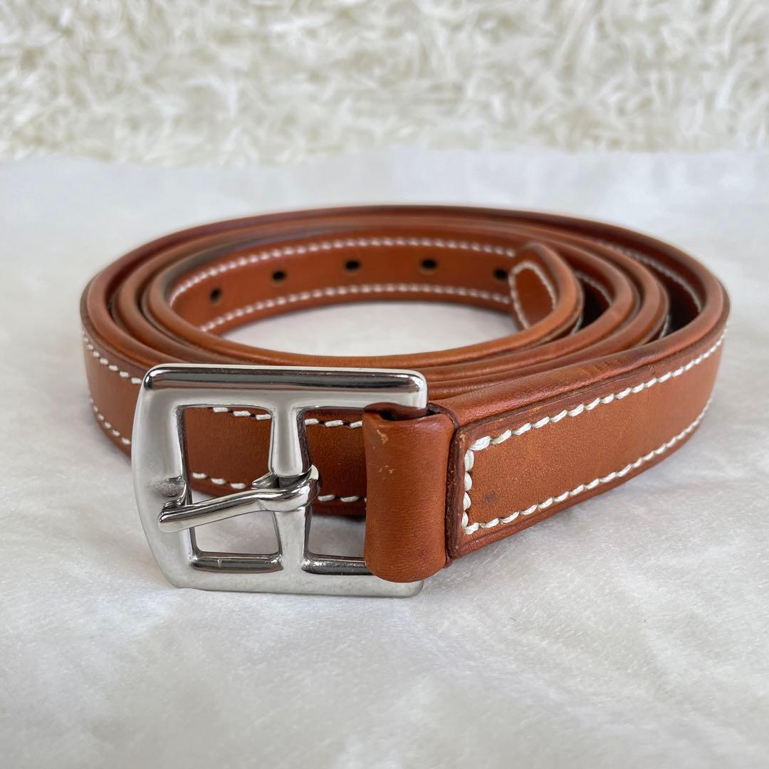 エルメス エトリヴィエール ベルト R刻印 ブラウン135 藤原ヒロシ あぶ
