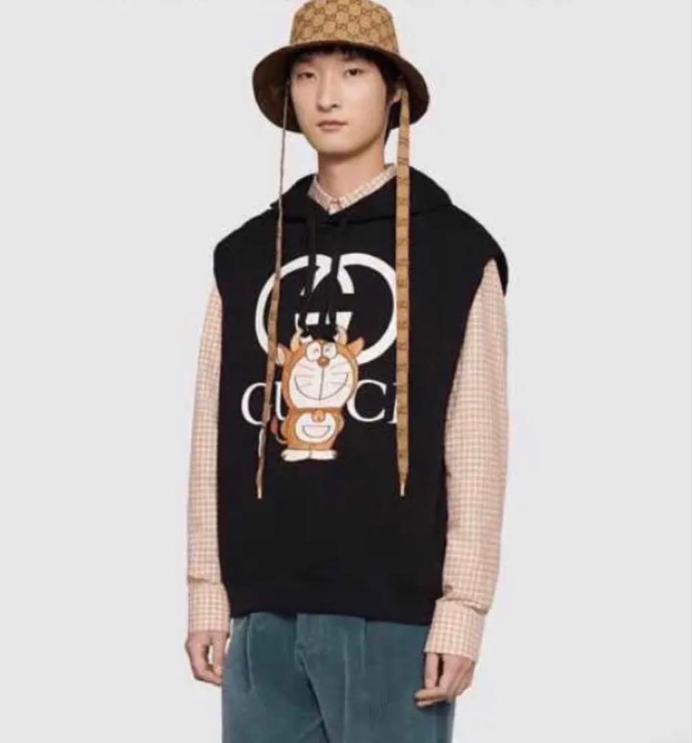 GUCCI ドラえもん コラボ ノースリーブパーカー ブラック 正規品
