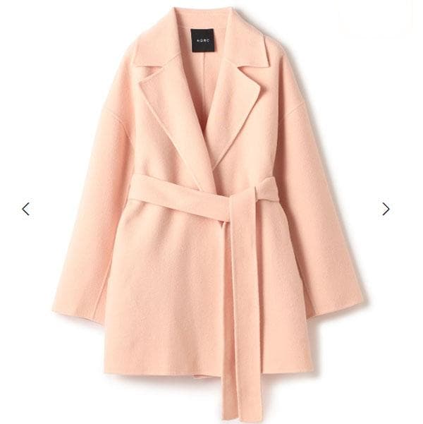 N.O.R.C】 ノークベルテッドミドル丈リバーコート・ピンク - メルカリ