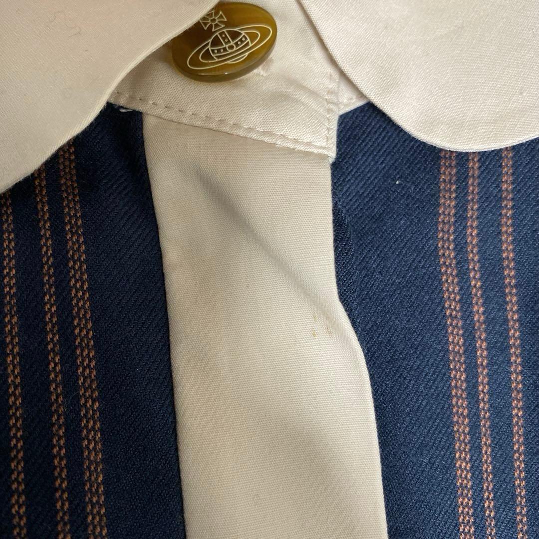 希少 ヴィヴィアンウエストウッド 丸襟シャツワンピース オーブ刺繍