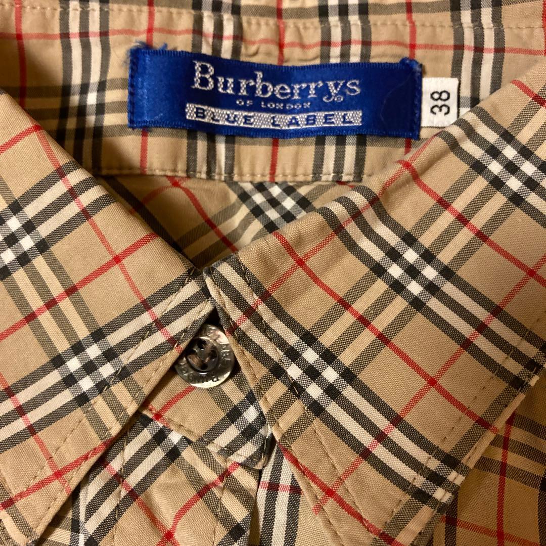 バーバリーブルーレーベル ノバチェックシャツ 38 - メルカリ