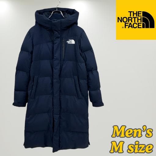 ノースフェイス ダウンロングコート ネイビー ベンチコート メンズM