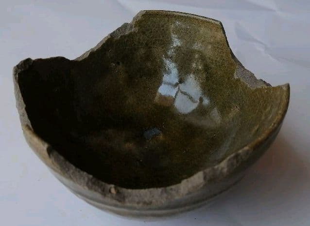 古唐津　小山路青手茶碗(発掘手)➁