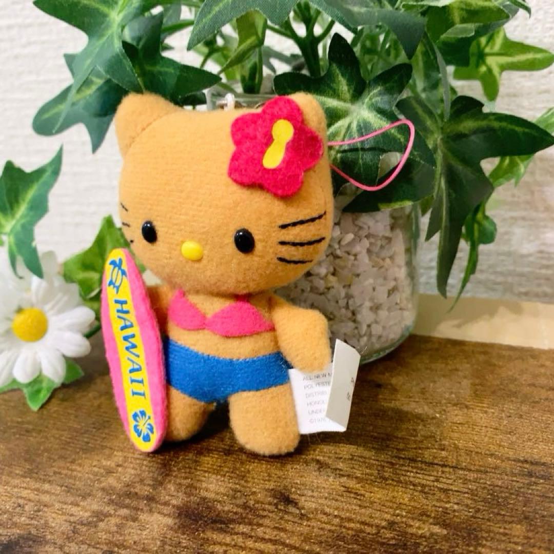 激レア★ 日焼けキティ　ハワイ　サーフィン　ミニマスコット　ストラップ　入手困難
