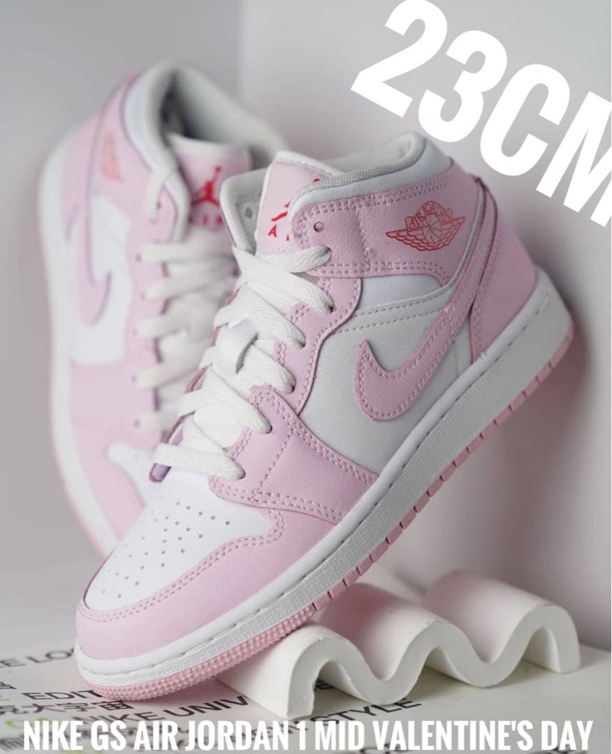 23cm【新品】NIKE GS AIR JORDAN 1 MID ピンク - メルカリ
