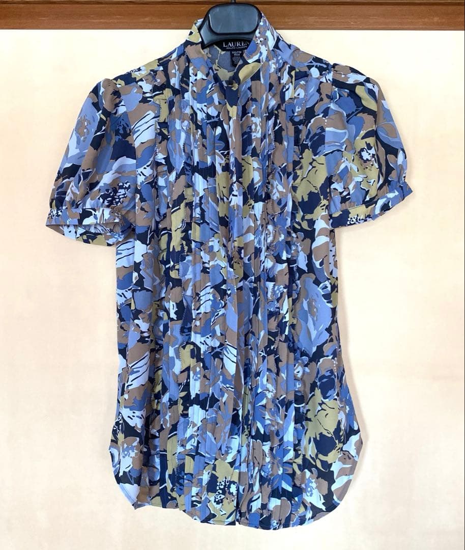 LAUREN RALPH LAURENフローラルジョーゼットパフスリーブ シャツ