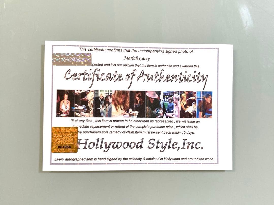 マライア・キャリー直筆サイン入り2Lサイズ写真…Mariah Carey…