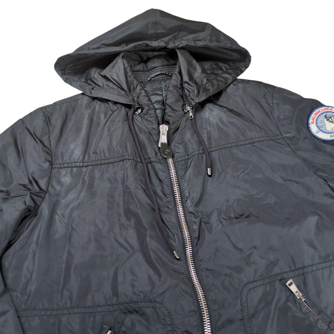 希少】BALENCIAGA ニコラ期 ワッペン フーデッド ボンバージャケット