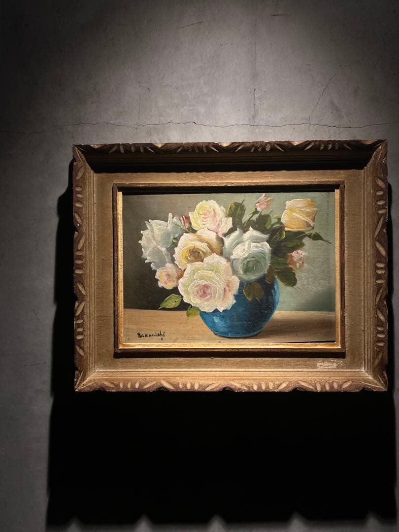 時代物　肉筆油彩画　antique