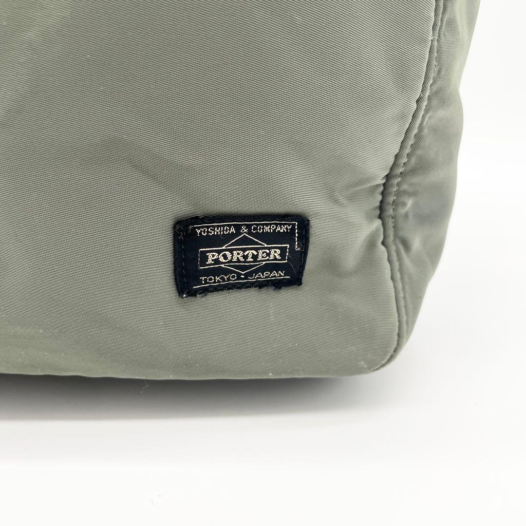 PORTER CREAM トートバッグ カーキ グリーン ナイロン ポーチ付き