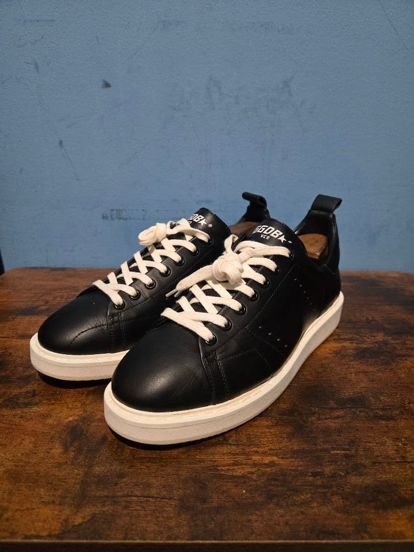 美品 Golden  Starter レザー スタープリントスニーカー メンズ Starter レザー スタープリント入りヒールタブ