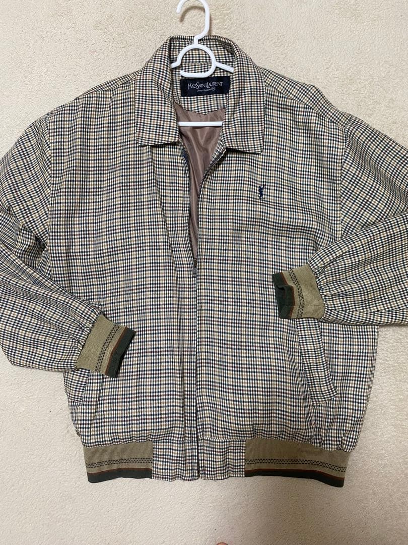 Yves Saint Laurent チェック柄ブルゾン ユニセックス - メルカリ