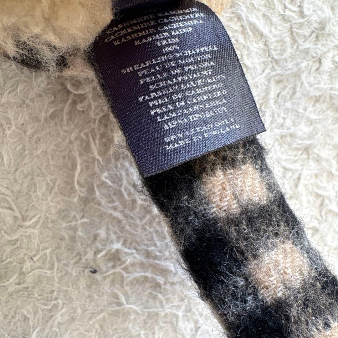 バーバリーロンドン カシミヤウールイヤーマフ ノバチェック柄 ボア