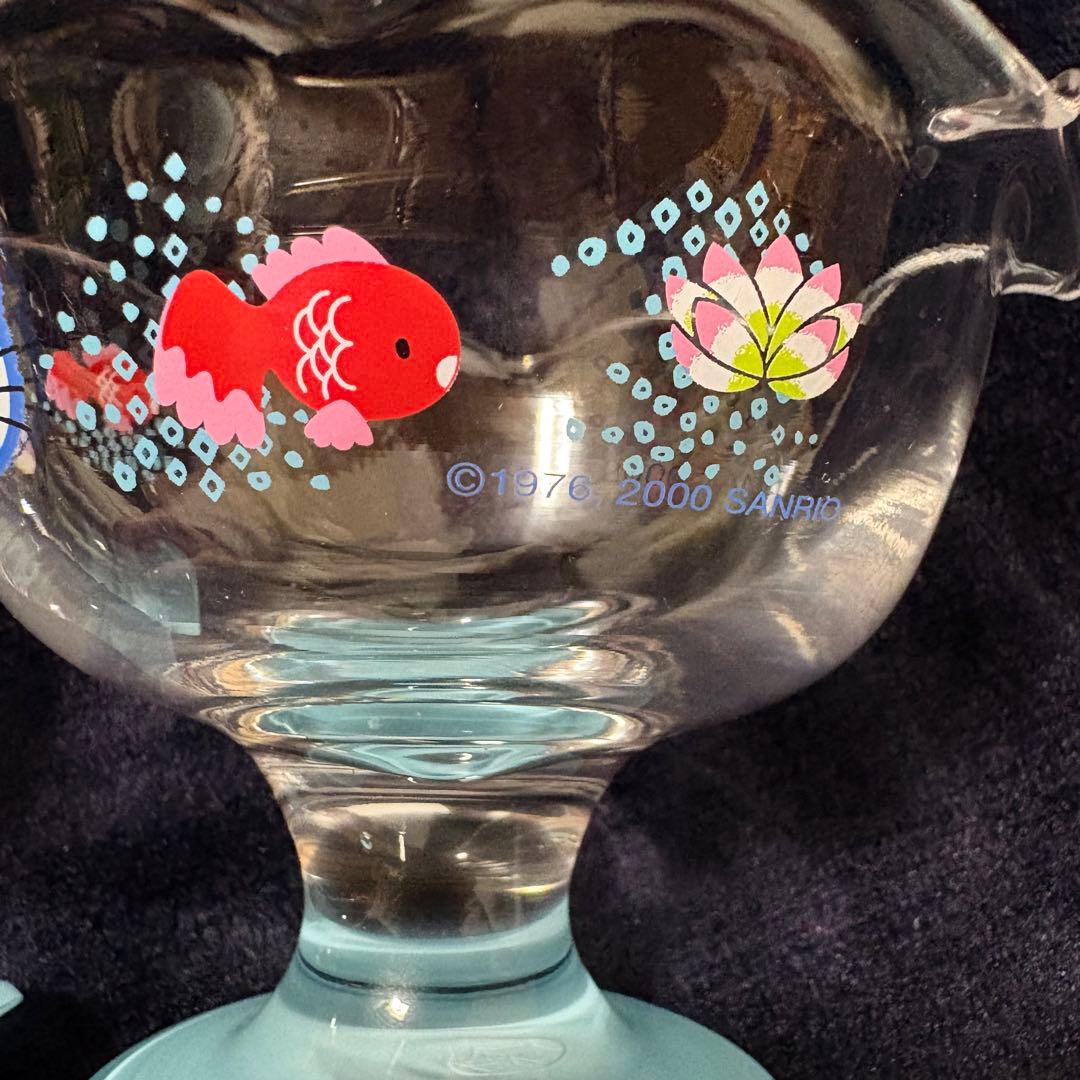 希少 レトロ ハローキティ グラス デザートグラス 金魚 ガラス 食器 サンリオ