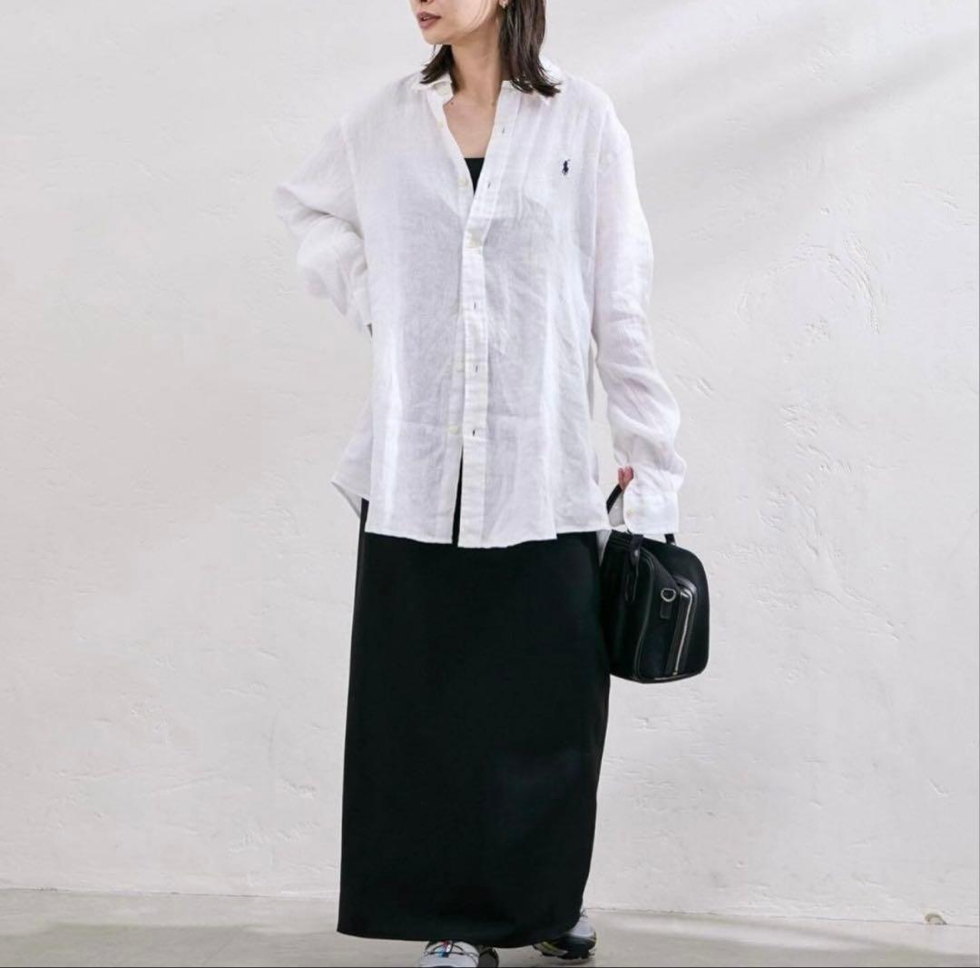 ラルフローレン リネン シャツ 白 M