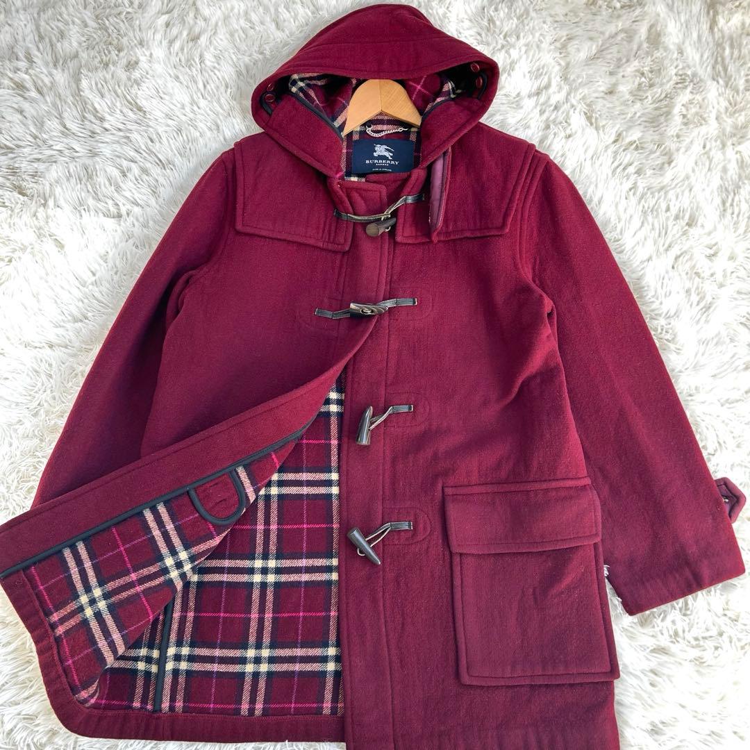 【希少】バーバリーロンドン ダッフルコート 英国製　ノバチェック　ボルドー　L BURBERRY - 美品 バーバリー ロンドン BURBERRY LONDON コート