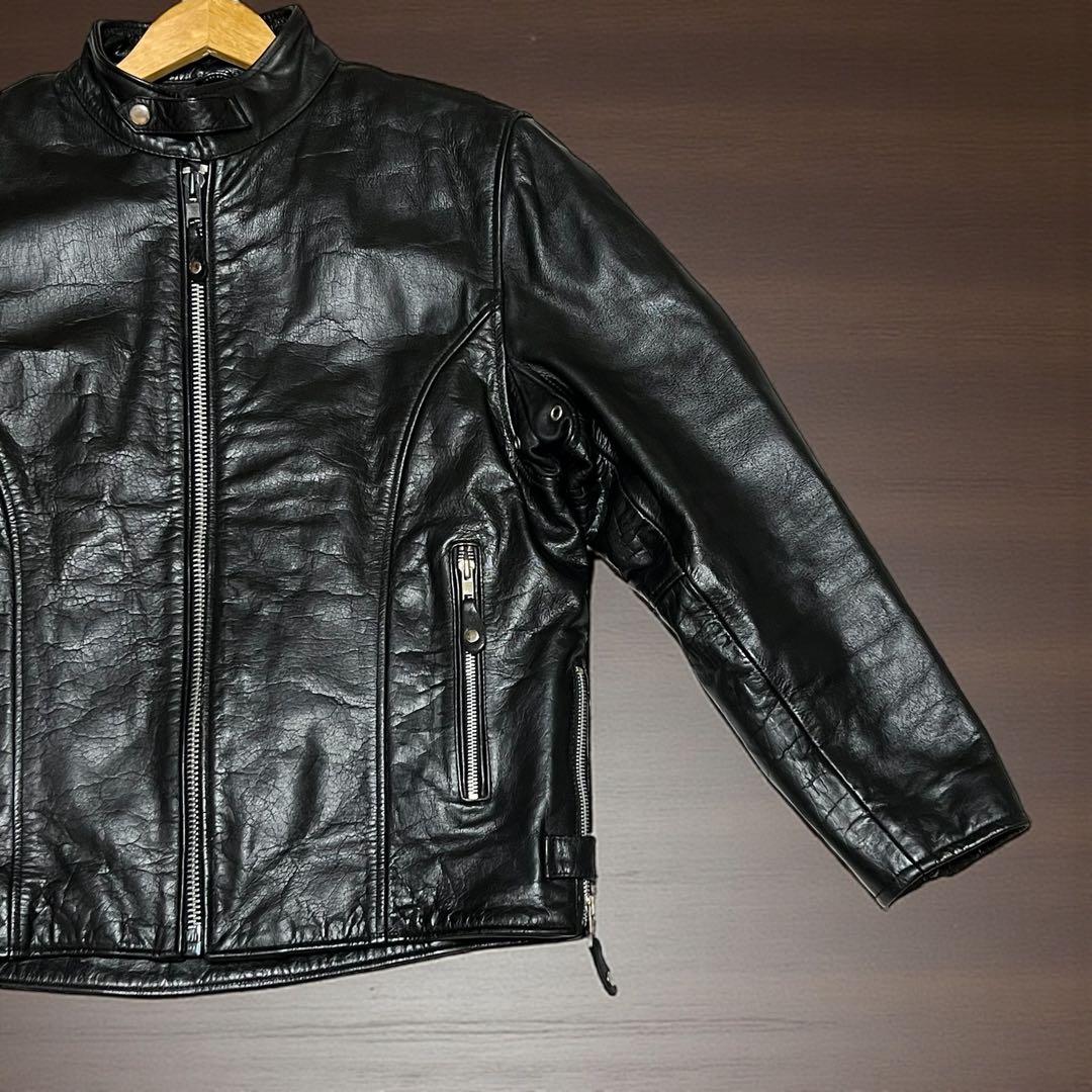 80s ヴィンテージ FIRST 本革 シングルライダース キルティング