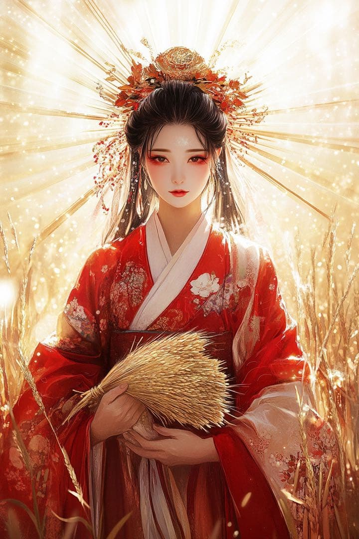 P367 希望、幸福、成功☆ 天照大神 【開運風水絵画風・ヒーリング