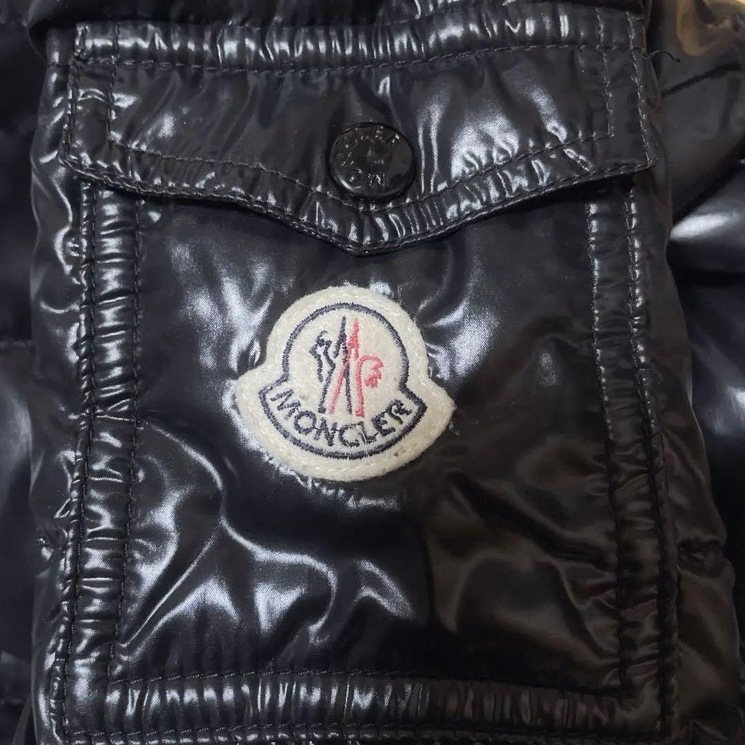 モンクレール 00 レディース ロングダウンコート 黒 フード付き モカ