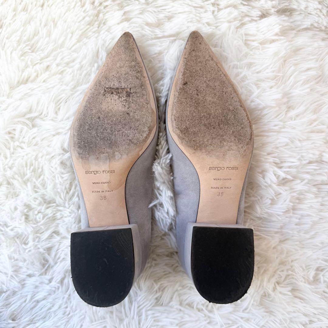 セルジオロッシ スエード パンプス イタリア製 ポインテッドトゥ