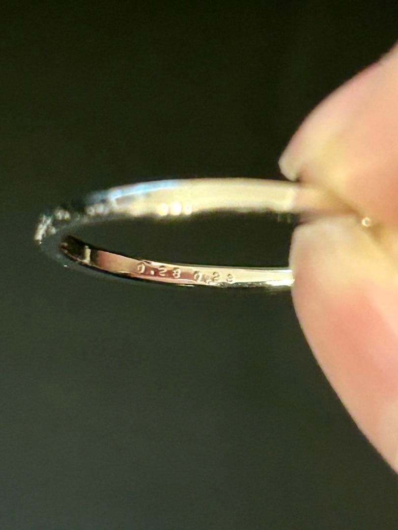 【証明書付】Pt ダイヤモンドリング 0.51ct ペアシェイプ 中指向け 美品