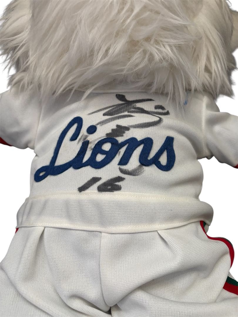 西武ライオンズ 創設レオ 1979 90㎝ぬいぐるみ 松沼雅之選手のサイン入り