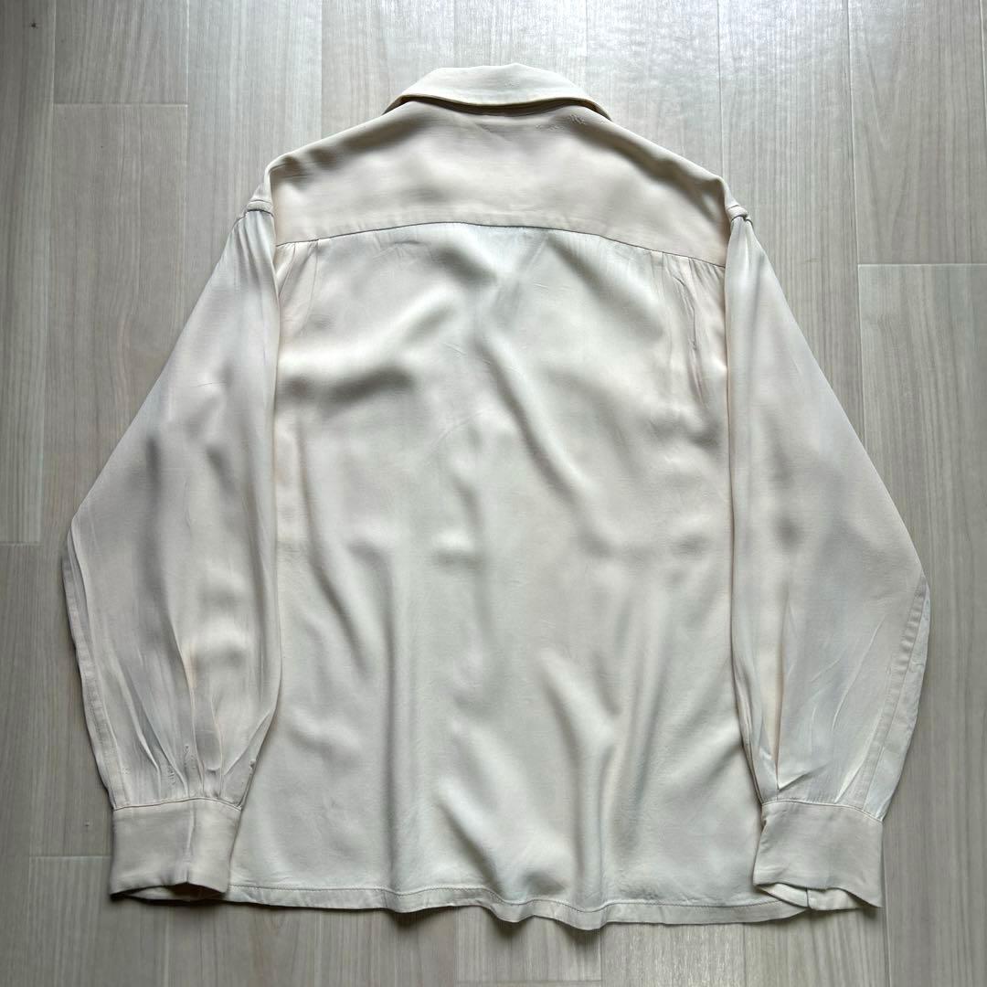 50s レーヨン ギャバ シャツ 白 ヴィンテージ ロカビリー 40s - メルカリ