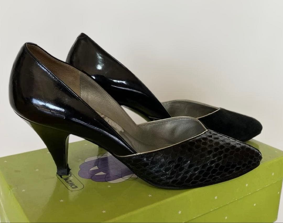 Diana 黒 ポインテッドトゥ ハイヒール - メルカリ