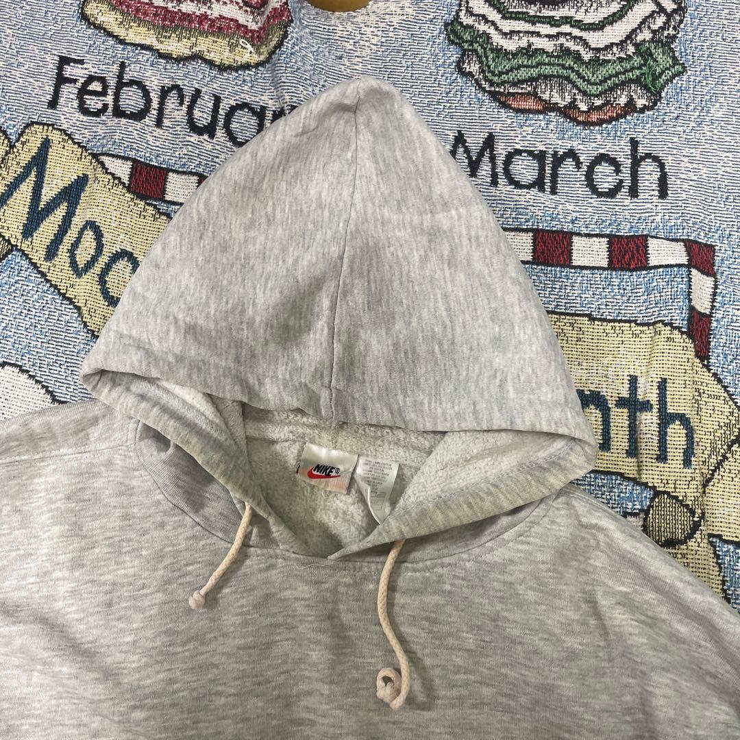 NIKE ナイキ 90s パーカー 刺繍ロゴ アッシュグレー 銀タグ 白タグ